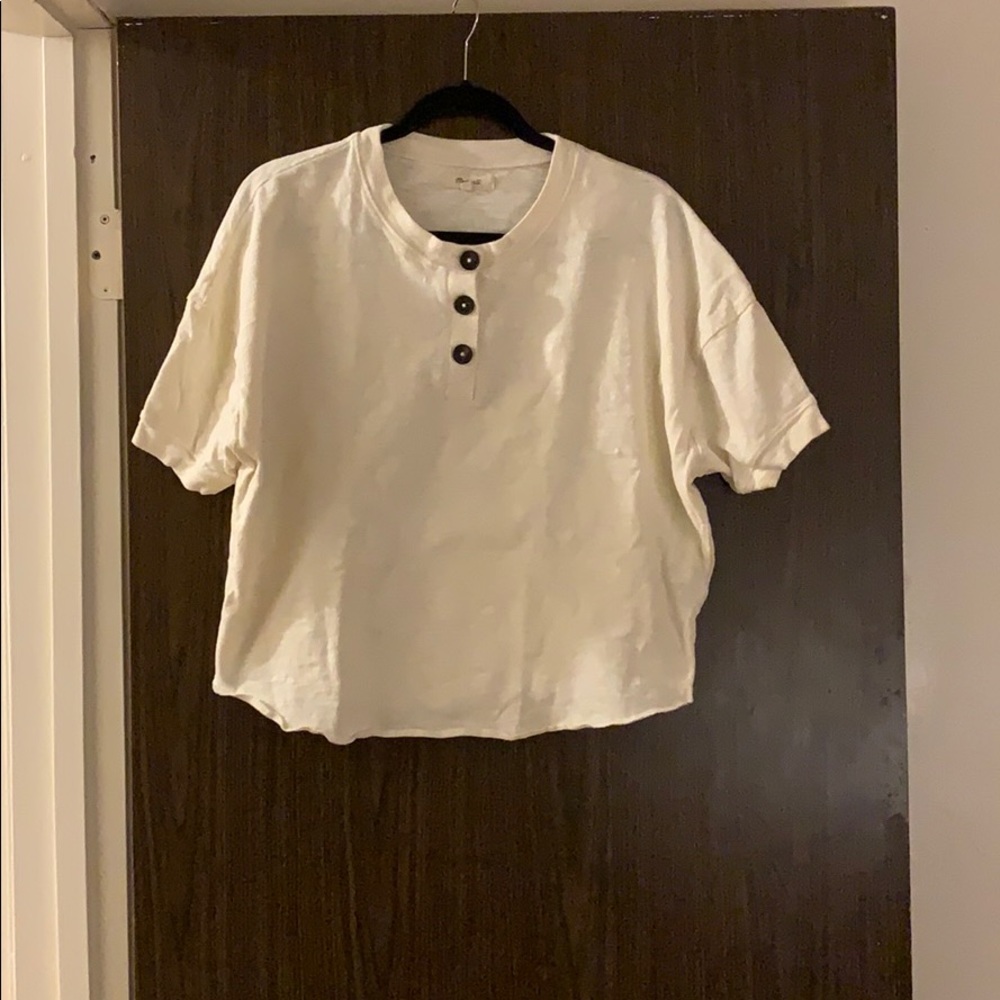 Madewell Raw Hem Button Henley Shirt